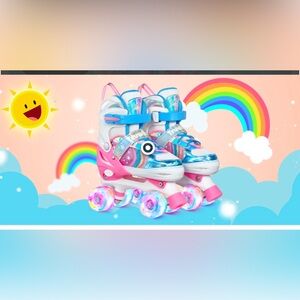 Truwheelz Rainbow Roller Skates for Girls Ages 6-12 & 3-5